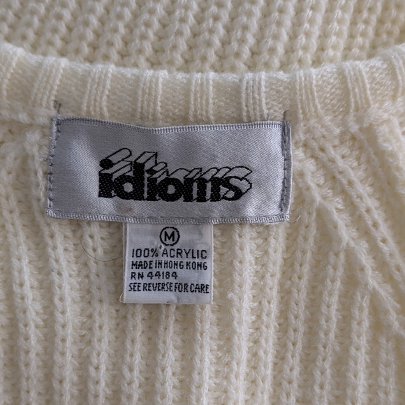 Vintage Idioms Women's Cardigan Sweater MEDIUM Cable Knit Preppy Chunky Cozy‎ - Picture 6 of 6